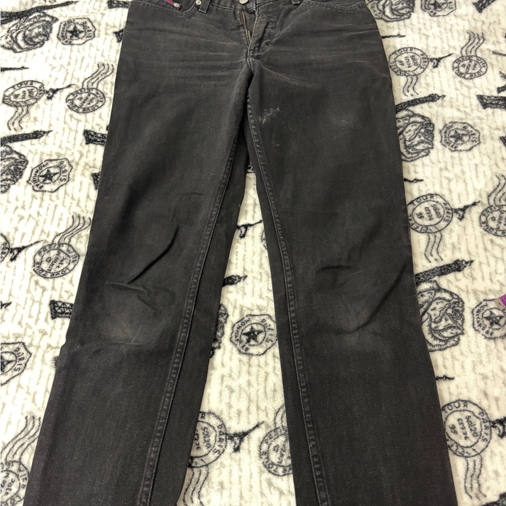 vintage 90s Tommy Hilfiger jeans black denim wide leg baggy men women unisex